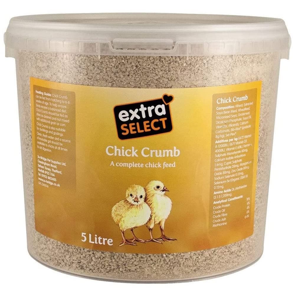 Chick Crumbs Complete Chick Feed Tub, 5 Litre, Packaging may vary