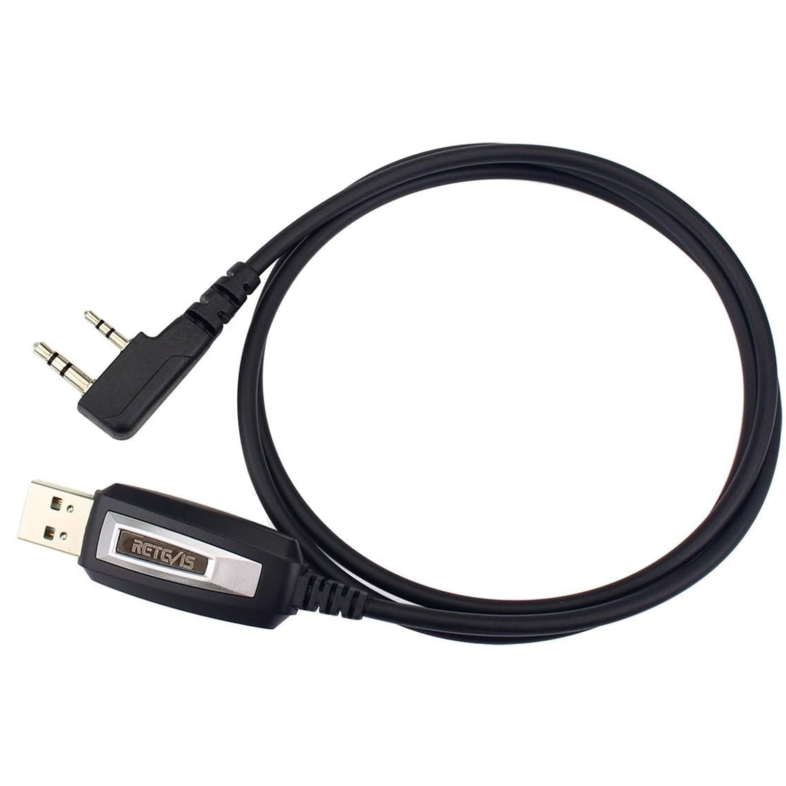 2 Pin 2 Way Radio USB Programming Cable Compatible with Retevis RT22 RT21 RT68 RT22S RT19 RT86 RT15 H-777 NR10 RT85 RB89 RB29 Baofeng UV-5R BF-888S Arcshell AR-5 TYT Walkie Talkie(1 Pack)