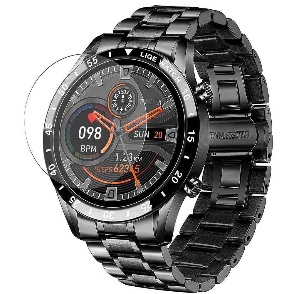 3 Pack Tempered Glass Screen Protector Film, compatible with LIGE i12 1.3" Smart watch smartwatch Protectors Guard