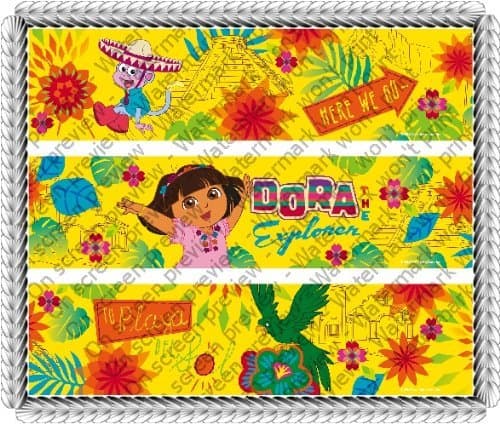 Dora Plaza Del Sol Designer Prints ~ Edible Image Icing Cake Topper ~ New!!!