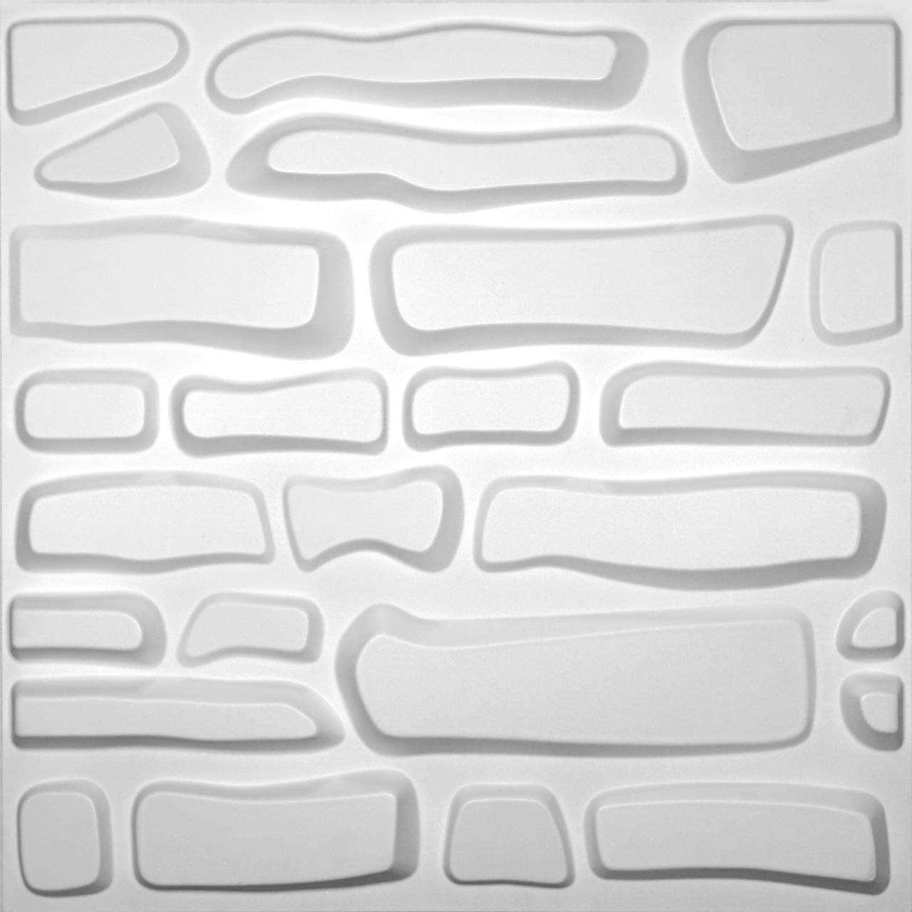 Easy Peel & Stick, Durable Plastic Textured Decorative 3D Wall Panel - Slate Design. 12 Panels. 32 SF