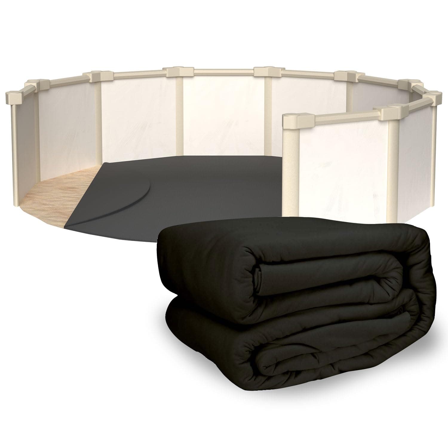 12 ft Round Pool Liner Pad for Above Ground Pools | Durable Puncture Resistant Under Pool Mat | Effortless to Install | Strong Eco-Friendly Padding | Extends Life of Swimming Pool Liners