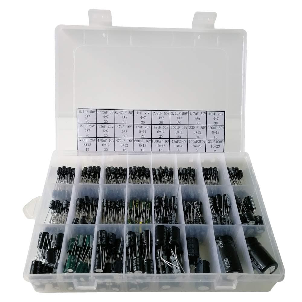 24Value Electrolytic Capacitor Assortment Box Kit Range 0.1uF-100uF 50V－400V