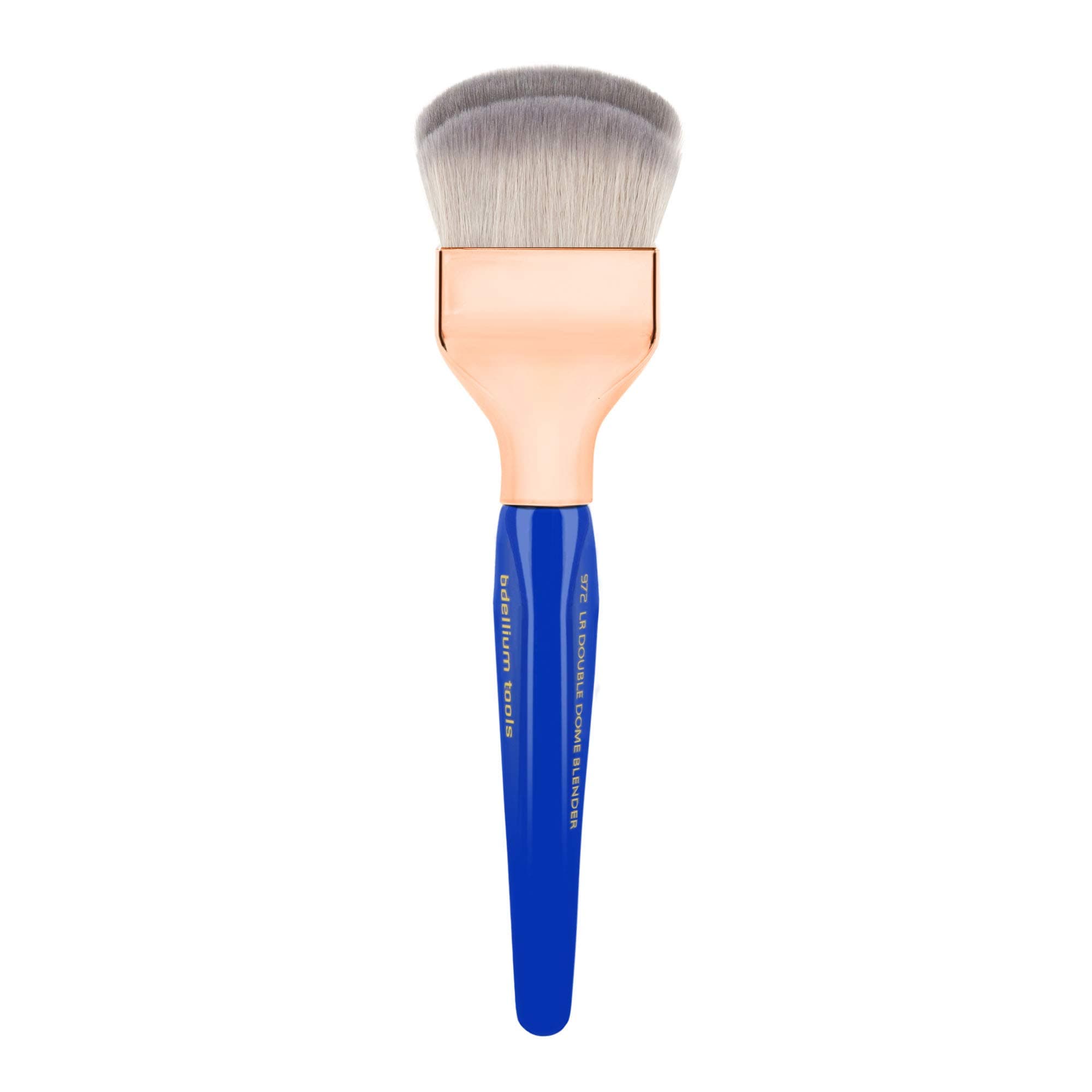 Professional Makeup Brush - Golden Triangle 972 Large Rounded Double Dome Blender - With All Vegan and Soft Synthetic Fibers, For Foundation Application & Blending (Blue, 1pc)
