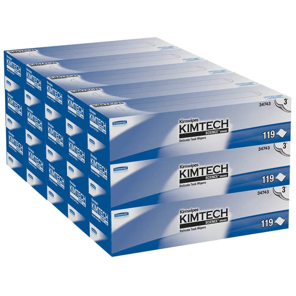 Kimtech 75512 Precision Wipers, POP-UP Box, 1Ply, 11 4/5x11 4/5, White, 196 per Box (Case of 15 Boxes)