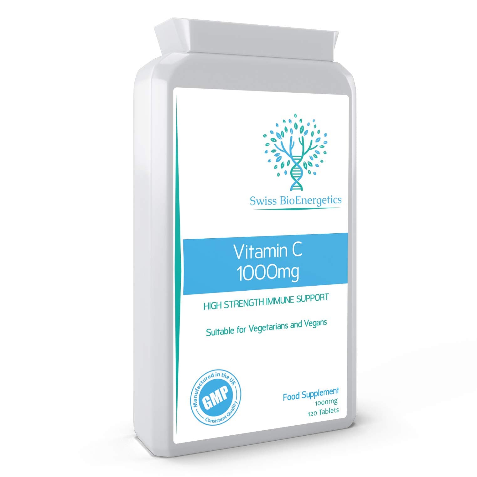 Vitamin C 1000mg 120 Tablets – High Strength Immune Support contributes to The Reduction of Tiredness and Fatigue and to Normal Energy yielding Metabolism. – Exclusively Manufactured in The UK
