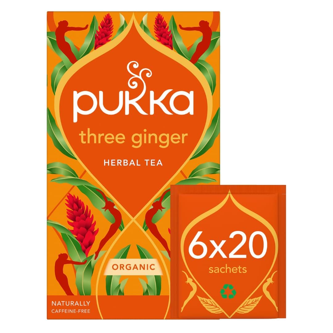 Pukka Three Ginger Tea 20 per pack - Pack of 6