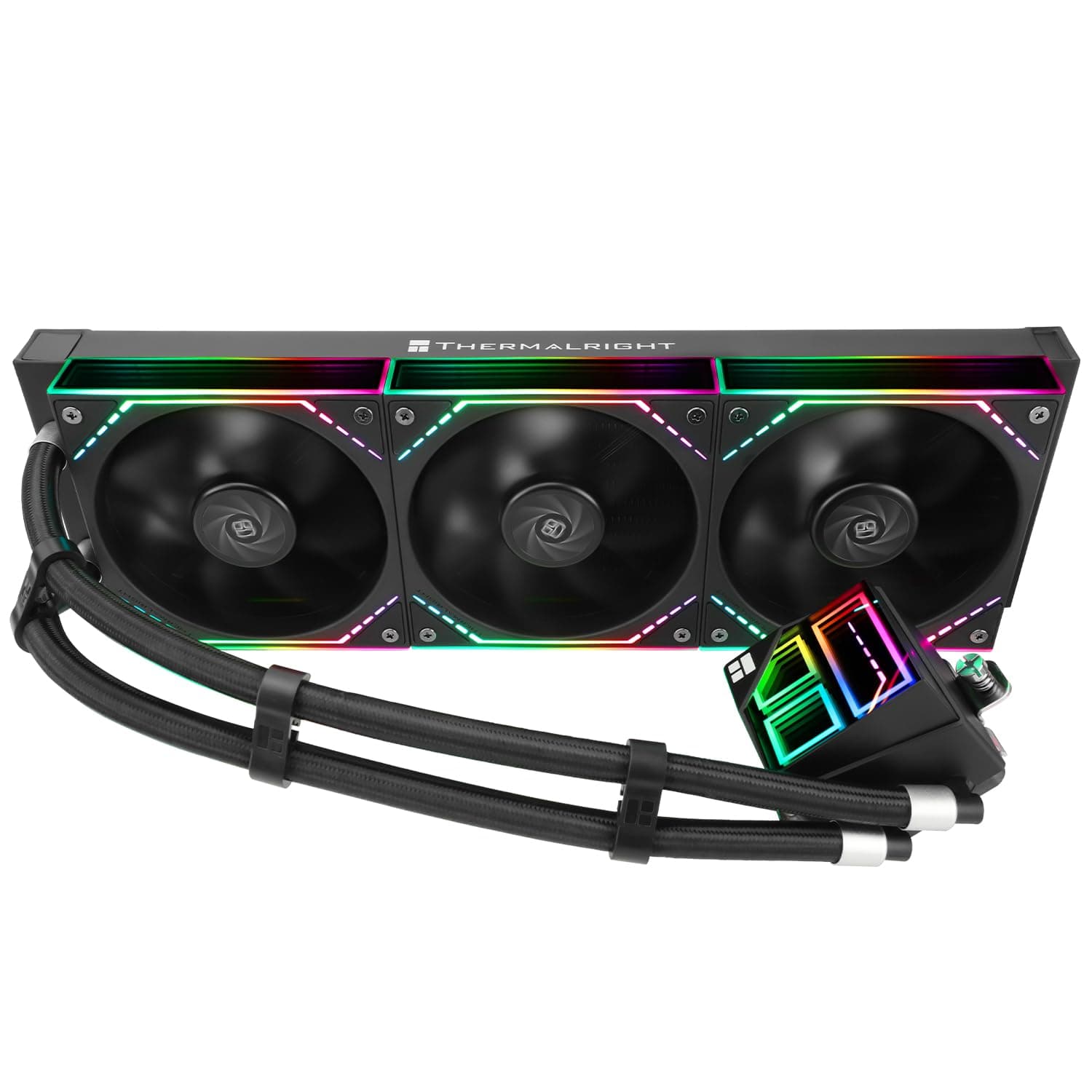 Frozen Infinity 360 Black CPU Water Cooler,360 Aio CPU Cooler, Triple TL-M12 PWM Fans,Infinity Mirror CPU Cooler,for AMD/AM4/AM5,Intel LGA1851/1700/1150/1151/2011