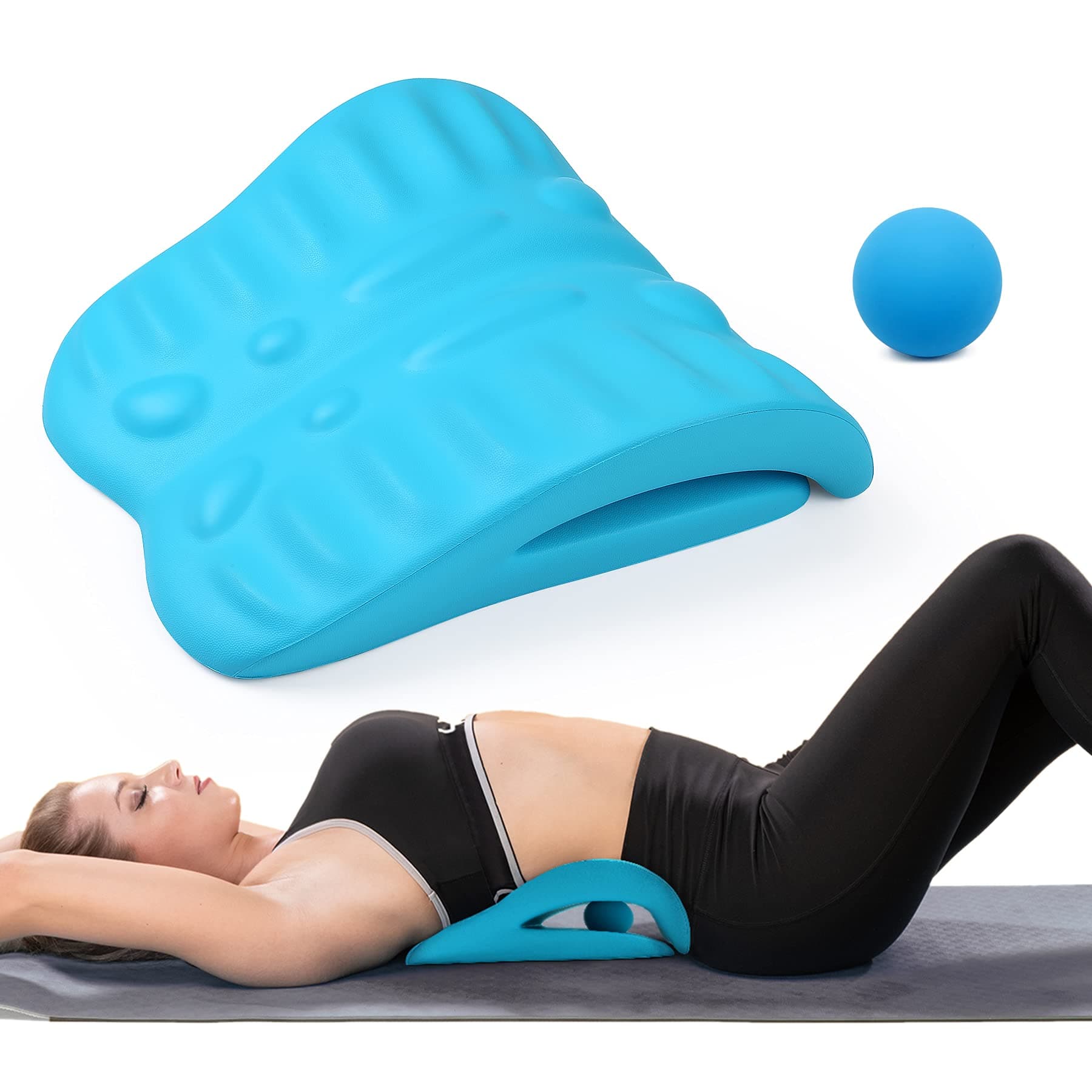 Back Stretcher for Back Pain Relief, Back Stretching Cushion, Chronic Lumbar Support Pillow Helps with Spinal Stenosis, Herniated Disc and Sciatica Nerve Pain Relief Lumbar Stretcher