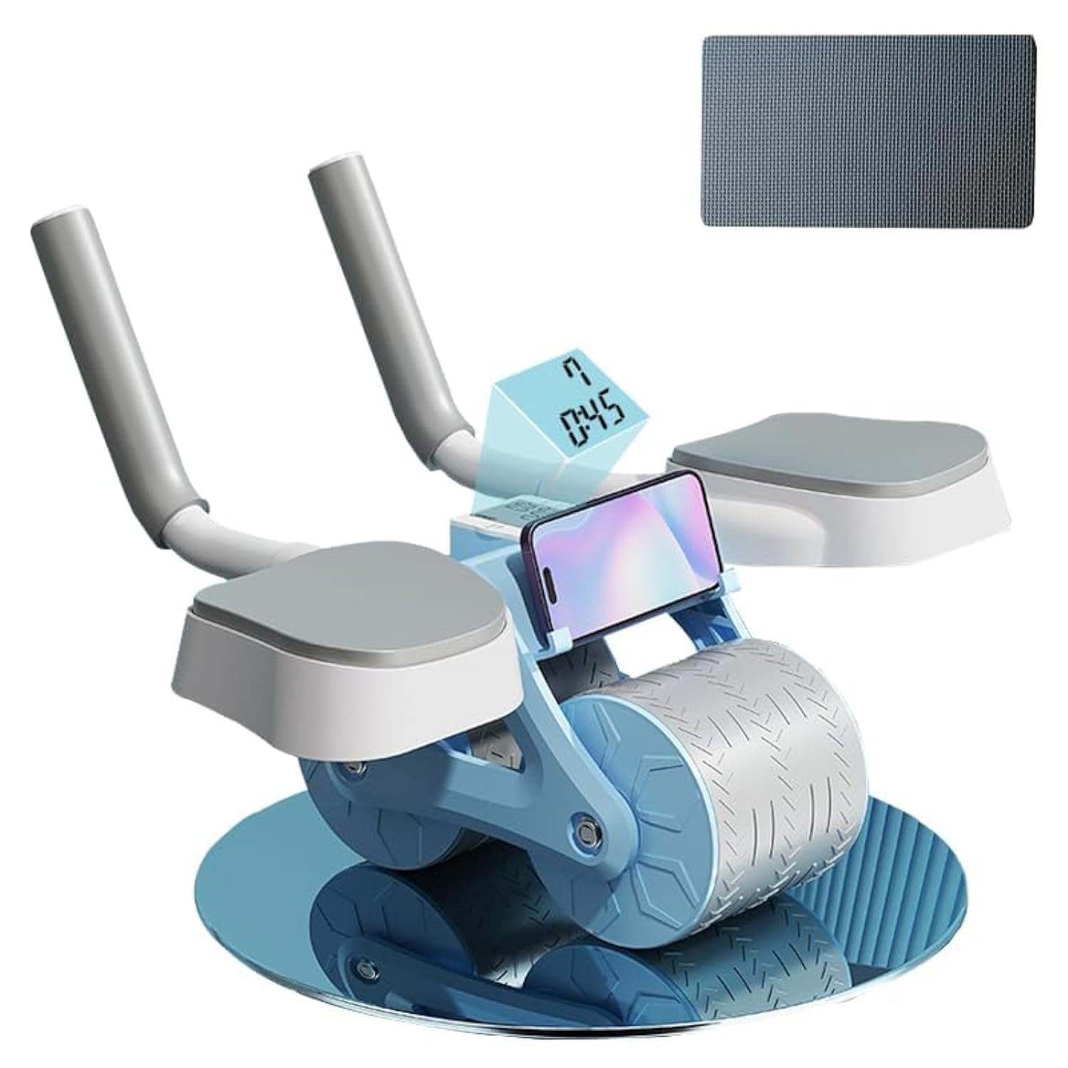 ORCHID M® Automatic Rebound Abdominal Wheel With Timer，Ab Roller Wheel for Abdominal & Core Strength Training, Abdominal Exercise Roller with Knee Pads, Beginners and Advanced