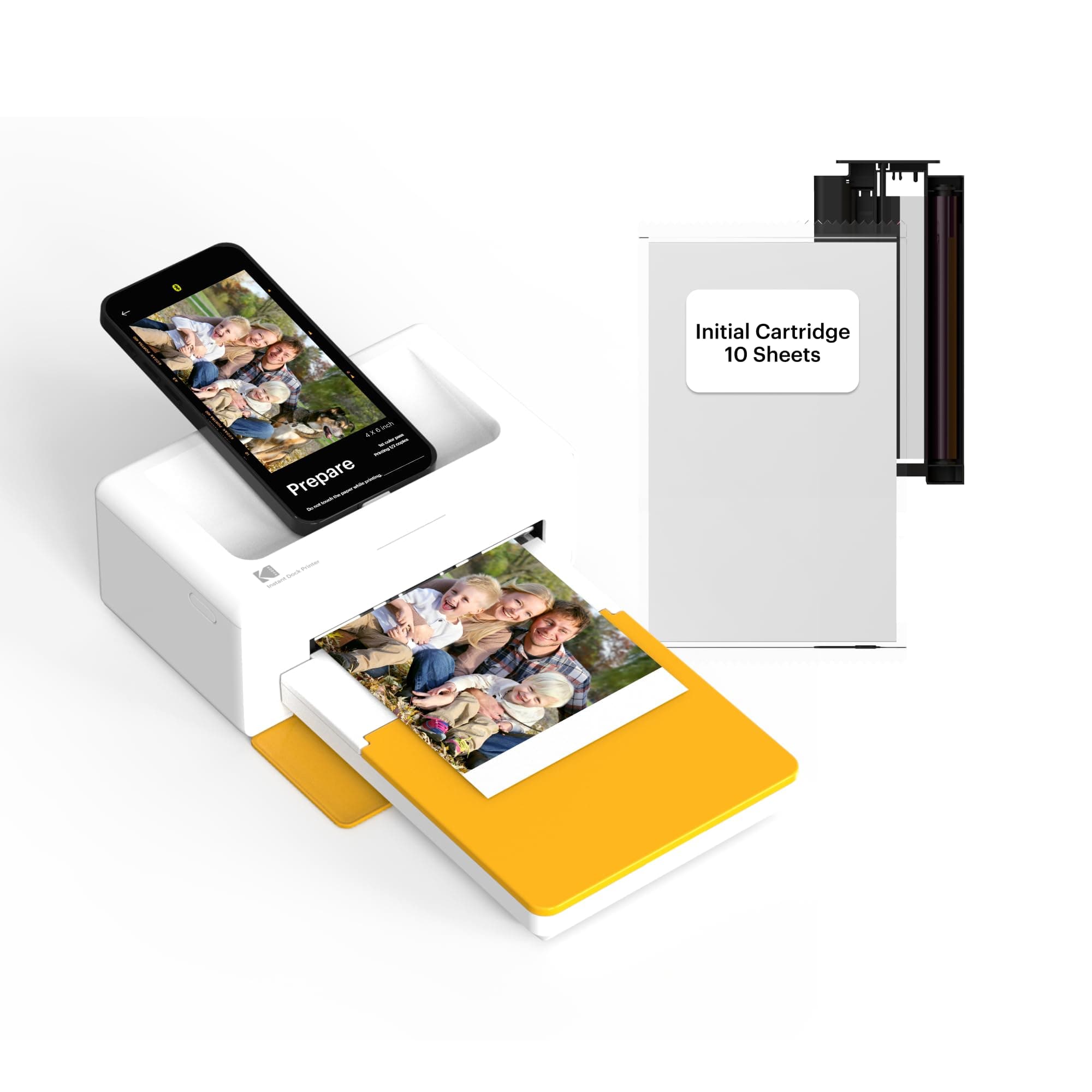 Dock Plus 4x6 Portable Instant Photo Printer, Compatible with iOS, Android and Bluetooth Devices Full Color Real Photo, 4Pass & Lamination Process, Premium Quality - Convenient
