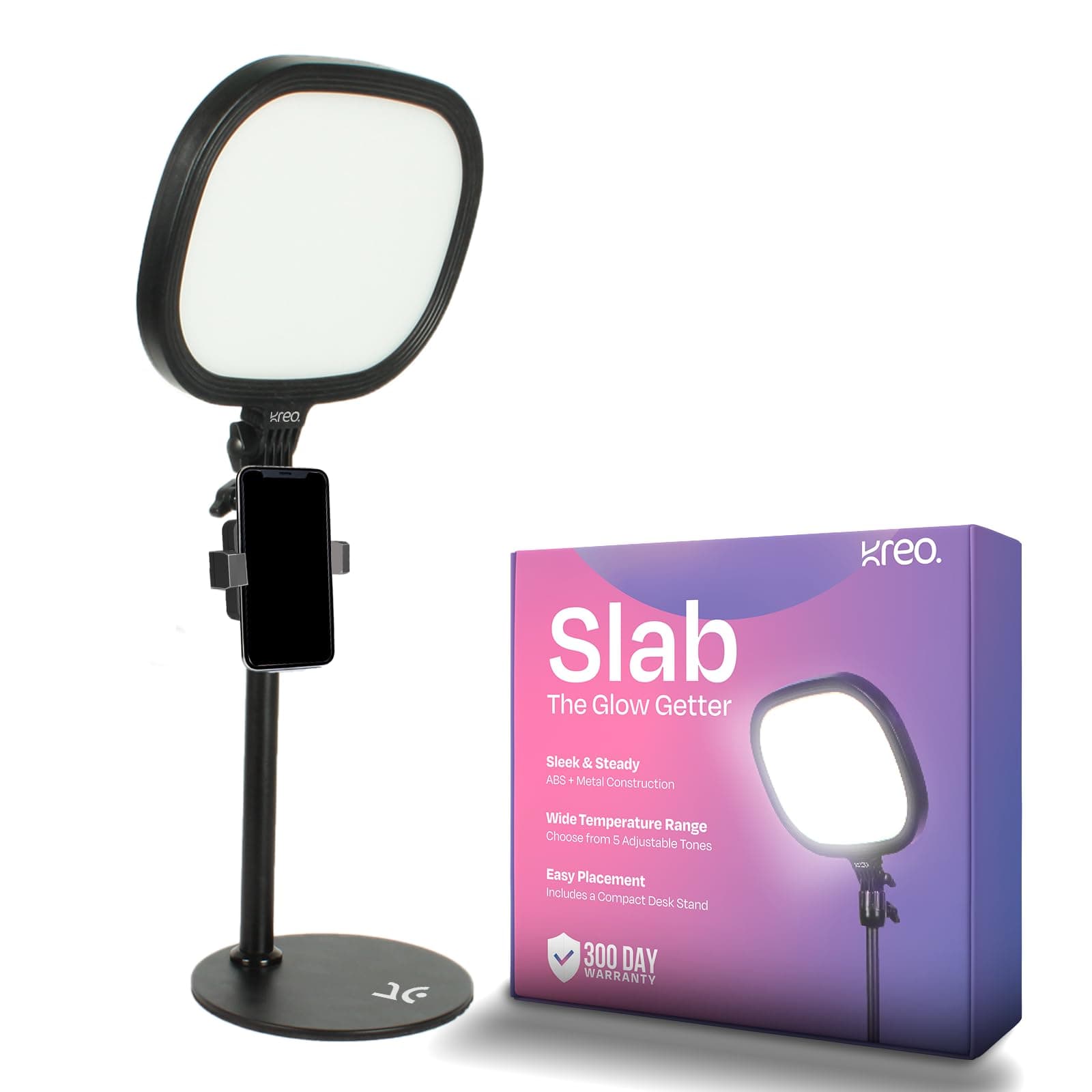 - Slab Video Light | Adjustable LED Video Light with 5 Color Temperatures (3200K–5600K), 1455 Lumens, 120 LEDs & Extendable Stand | Photography, Streaming & Content Creation