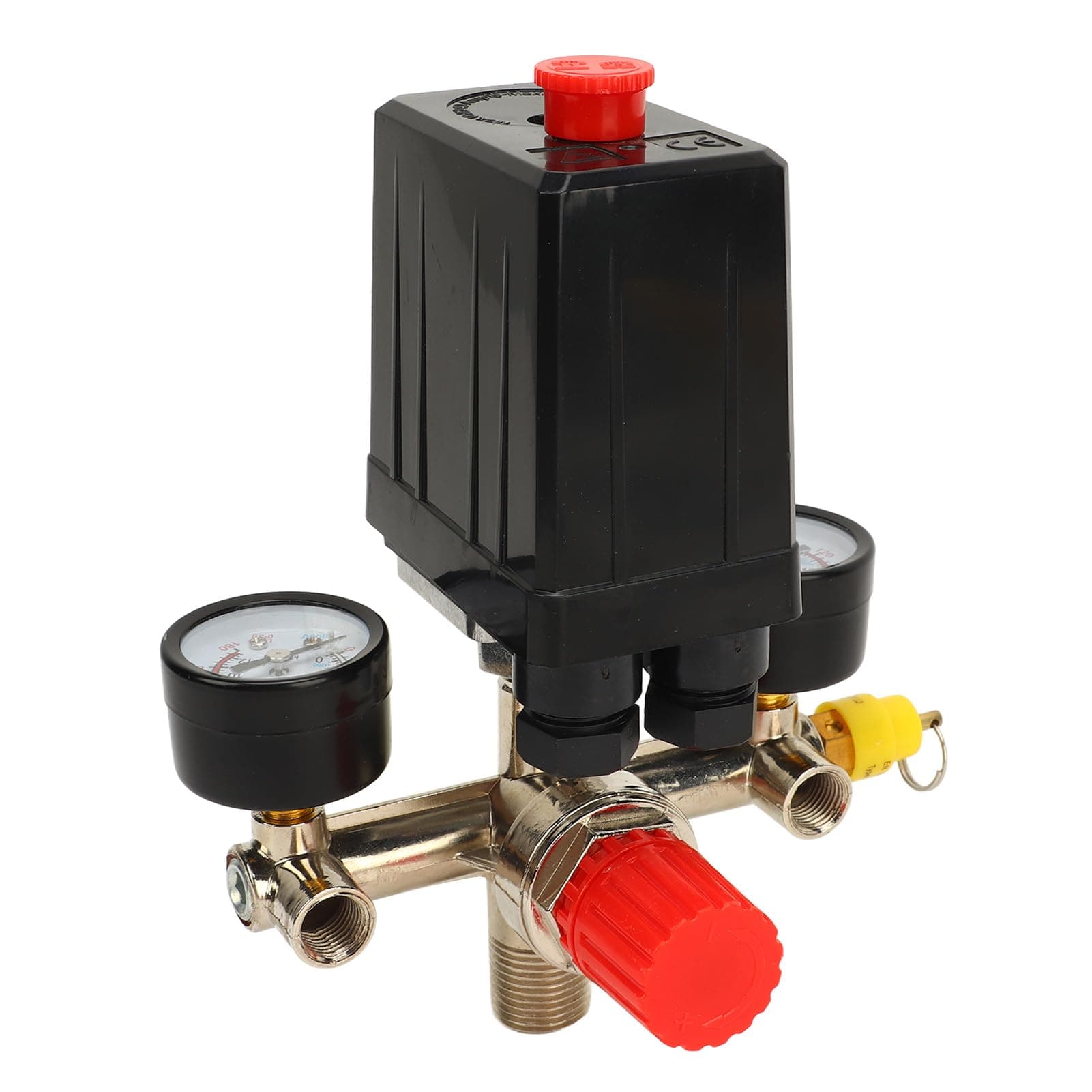 Tuwei Air Compressor Pressure Switch Control Valve, 0 To 180Psi Regulator With Valve And 2 Gauge, Parts