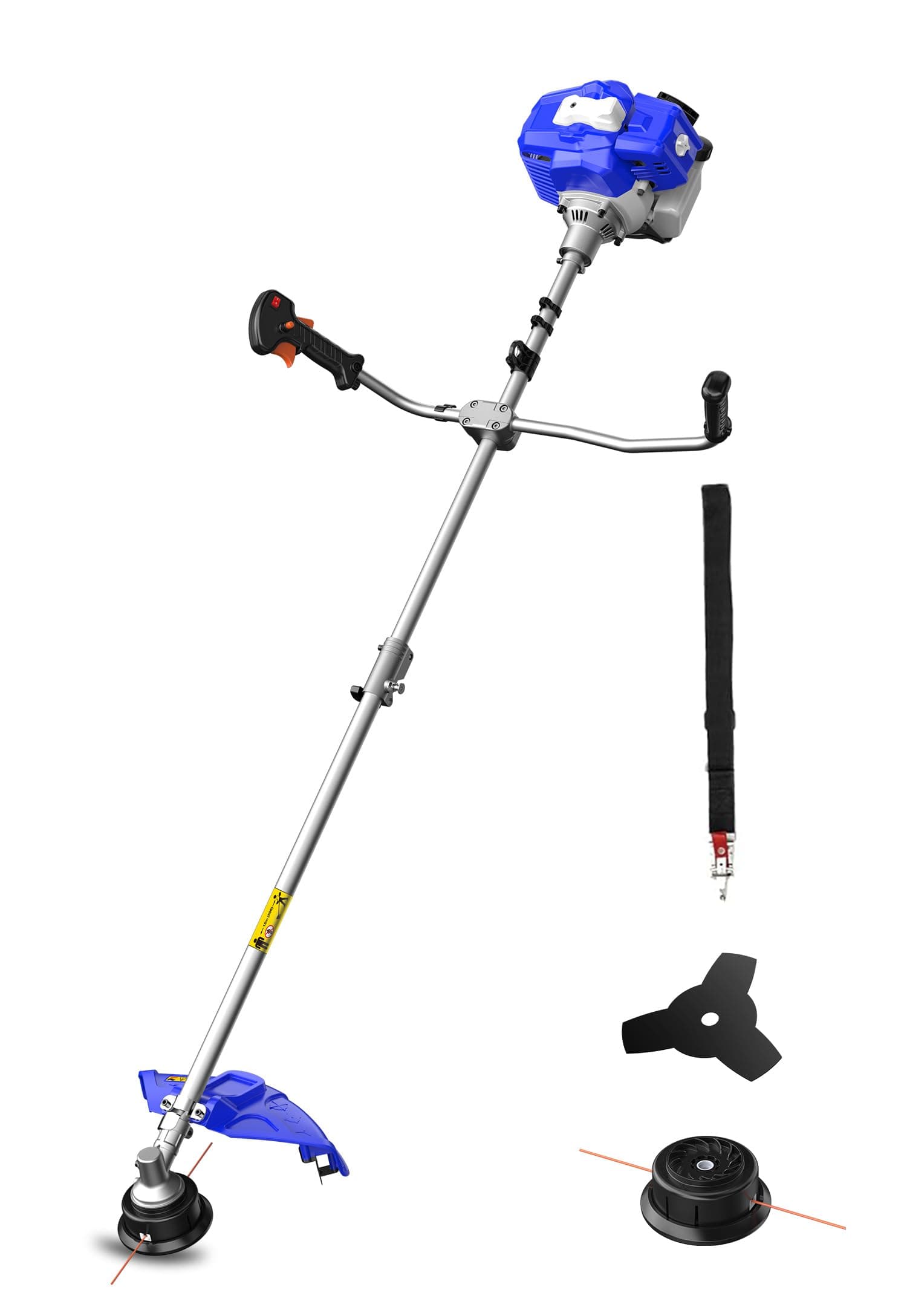 52cc Weed Wacker Gas Powered, 3 in 1 String Trimmer/Edger 18’’ with 10’’ Brush Cutter,Rubber Handle & Shoulder Strap Included