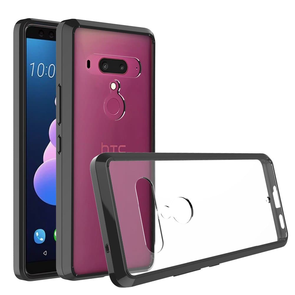 HTC U12 Plus Case,Turphevm Luxury 2 in 1 Ultra Slim Hard Laminated Heavy Duty Acrylic Shockproof Protective Armor Case for HTC U12+(Clear Acrylic)