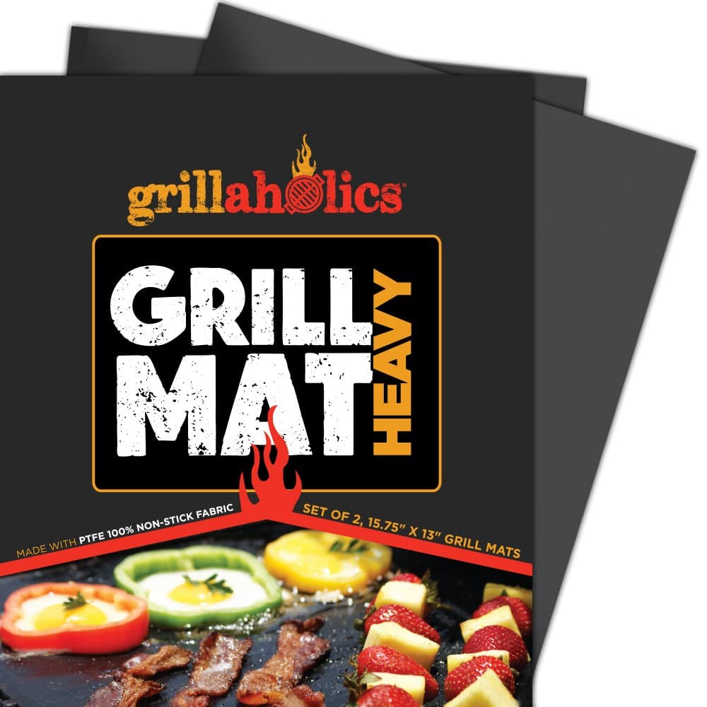 BBQ Grill Mat Heavy - 600 Degree Max Temperature Grilling Sheets - Set of 2 Grill Mats Non Stick - Lifetime Manufacturer Warranty