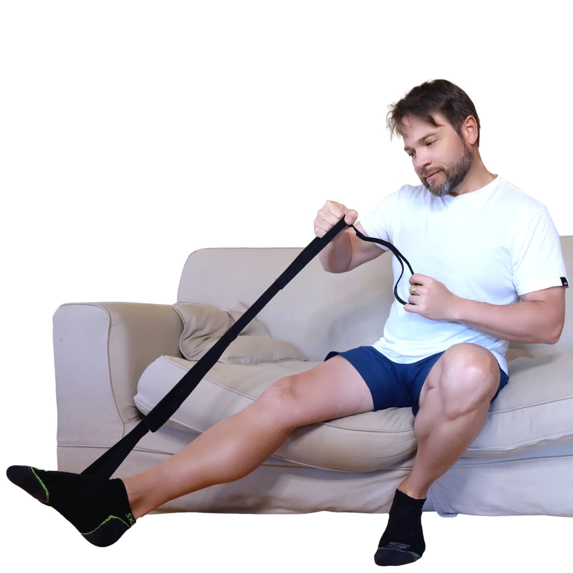 VMA 47†Leg Lifter Strap, Extra Long Leg Strap with Multiple Loops to Lift Leg, Ideal Total Hip Replacement Recovery or Knee Replacement Surgery Recovery Aids, Foot Helper for Elderly or Disabled