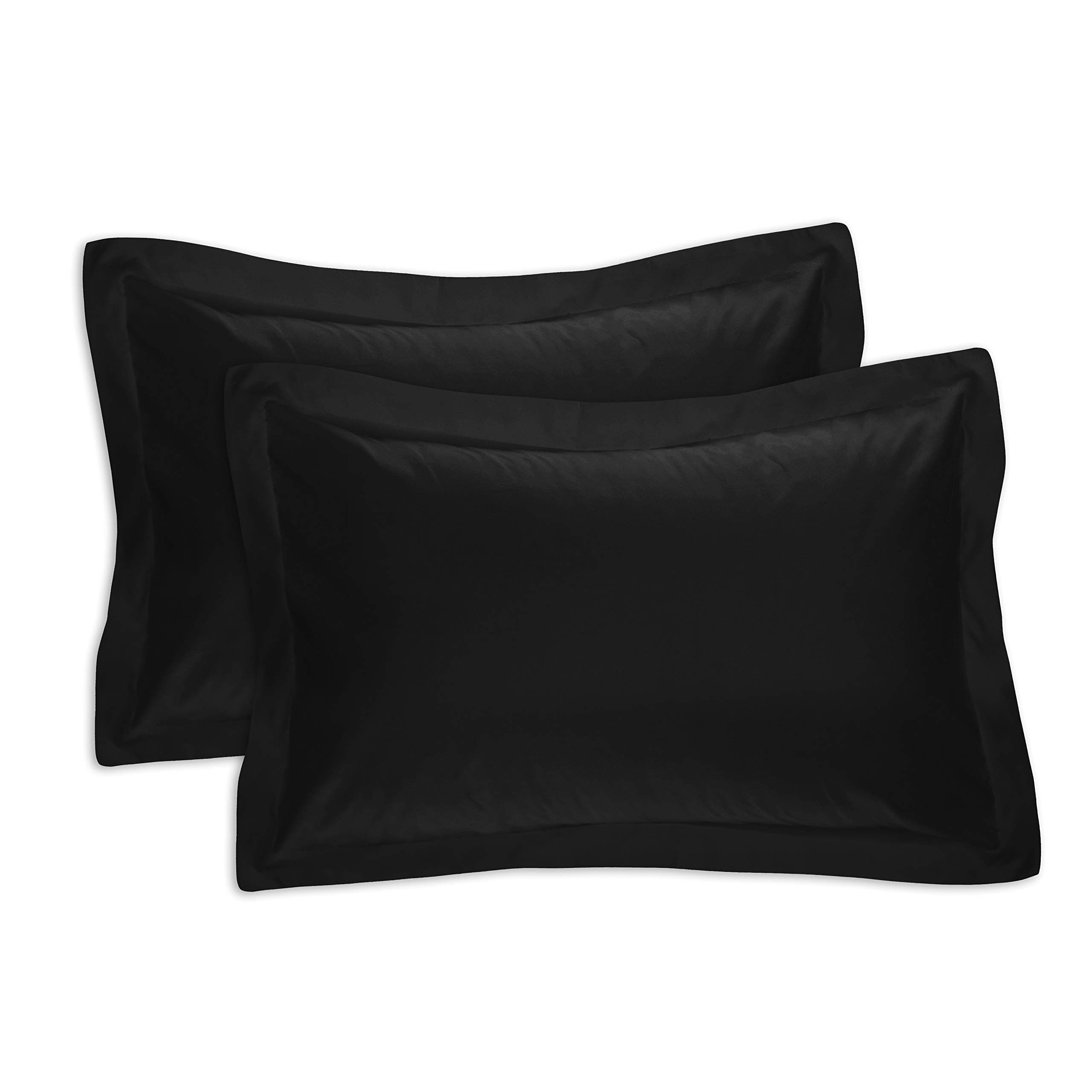 Levinsohn Bed Maker's Tailored 2-Pack Sham, Standard, Black