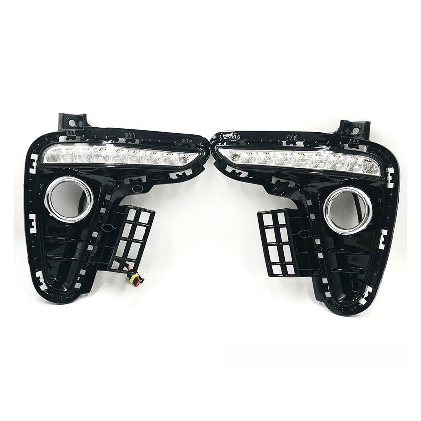 BlOmen 1 Pair DRL Compatible with Kia Rio K2 2017 2018 Yellow Turning Signal Style Relay Car DRL 12V LED Daytime Running Light Daylight (Color : White and Yellow, Size : Chrome Fog Ring)