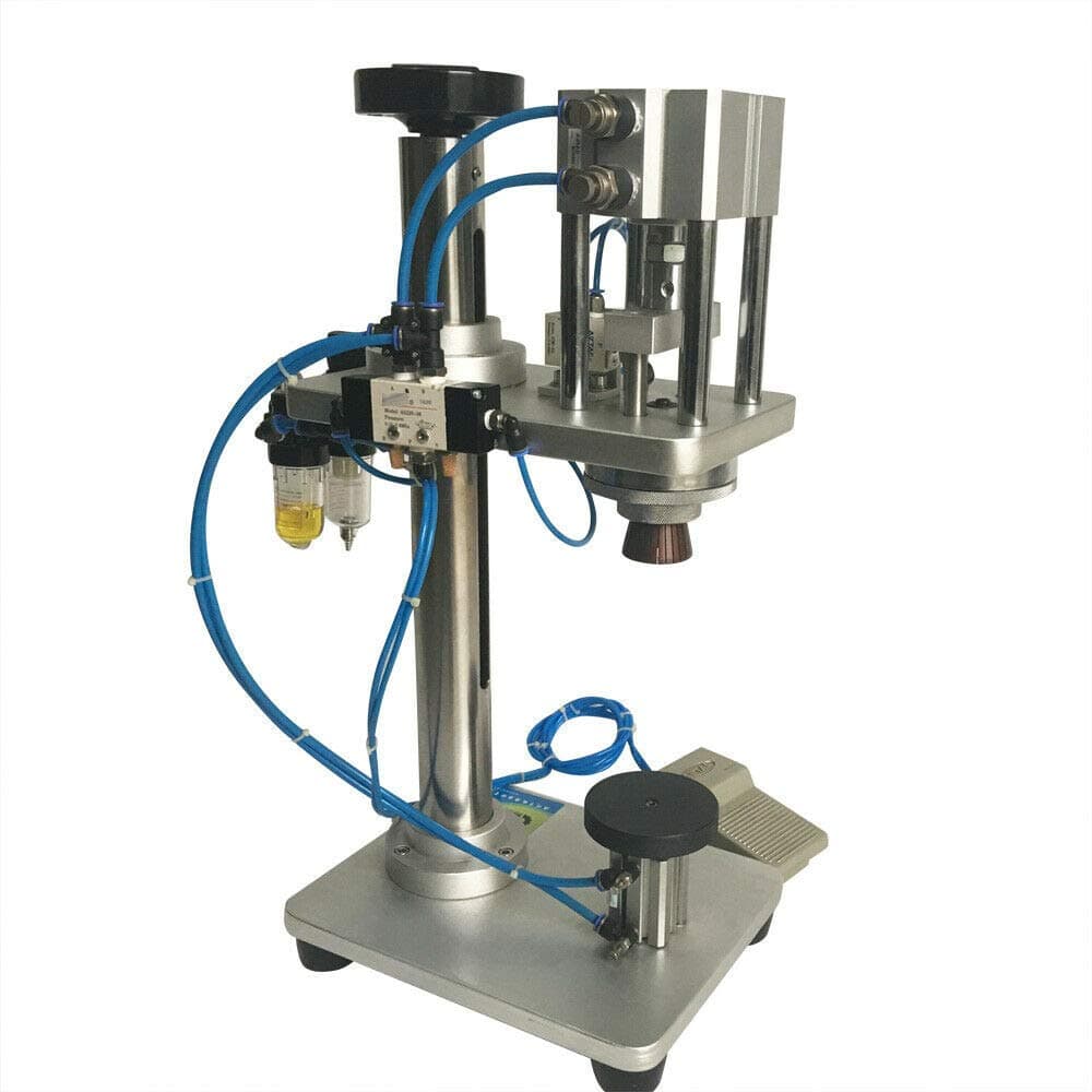 Pneumatic Perfume Ampere Bottle Crimping Lid Cap Locking Capper Capping Machine