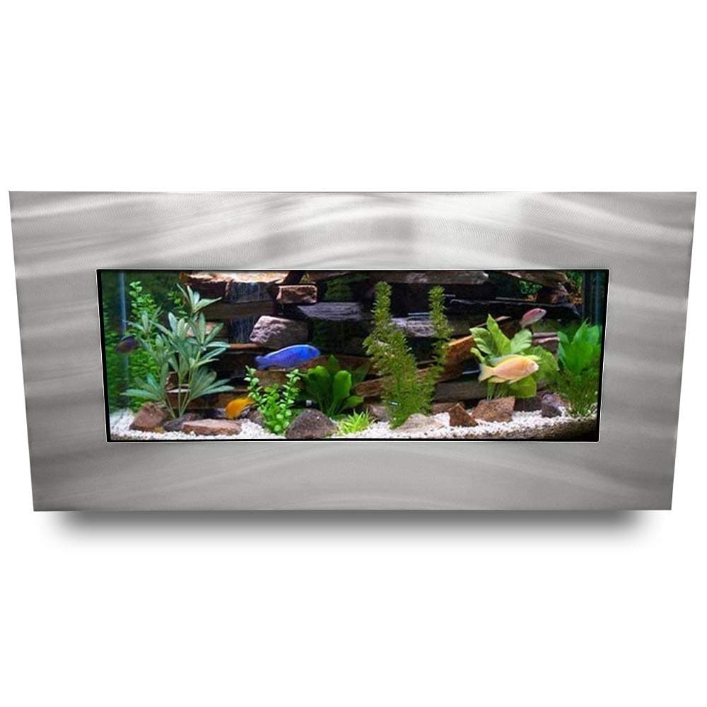 Aussie Aquariums AA-Skyline-BSILVER 2.0 Wall Mounted Aquarium Brushed Silver