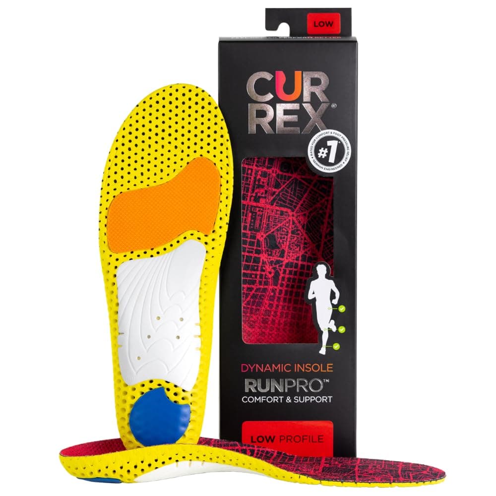 - CURREX RunPro Insoles for Running Shoes, Arch Support Inserts to Help Reduce Fatigue, Prevent Injuries, Boost Performance for Men & Women (Low Arch, Size XL)