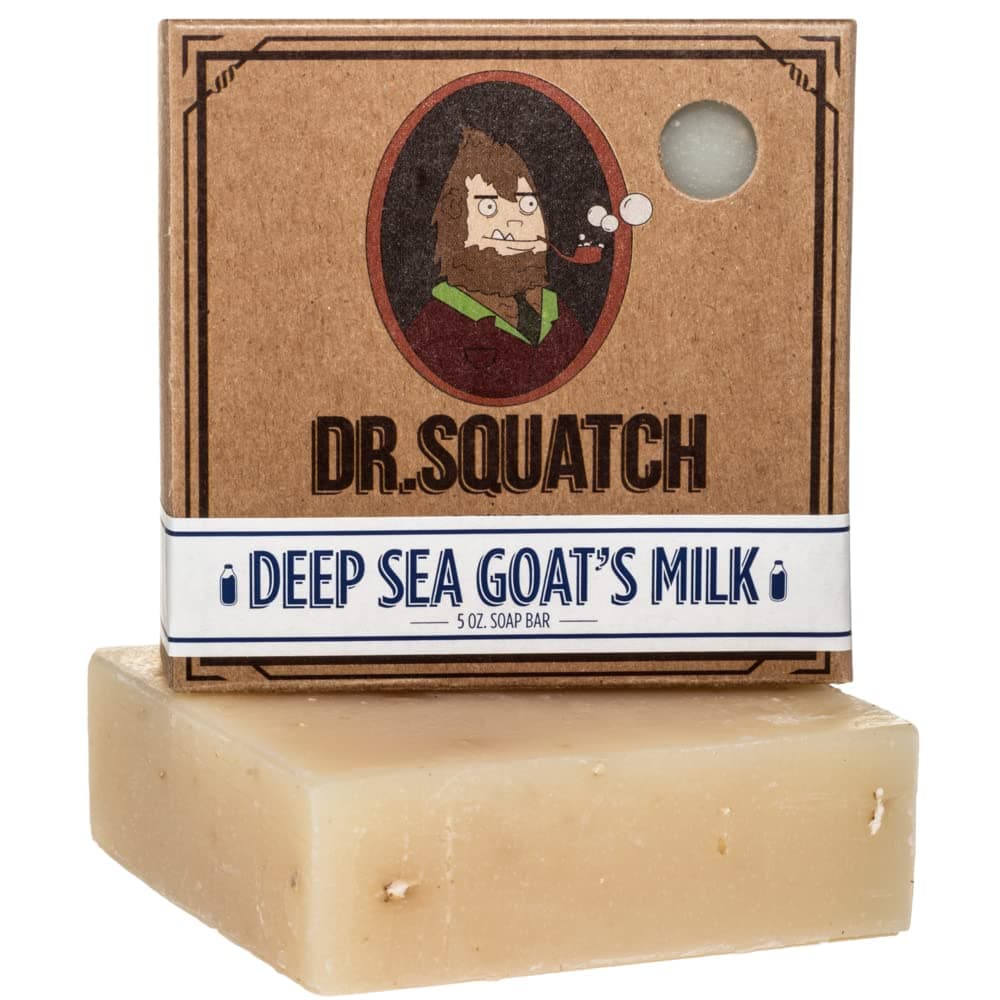 All Natural Bar Soap for Men with Medium Grit, Deep Sea Goat's Milk