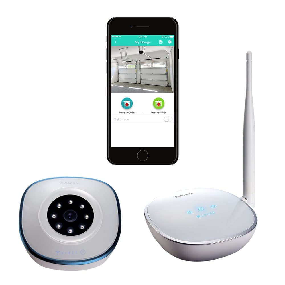 Asante 99-00900-US With Built-in Camera Smart Garage Door Opener, White