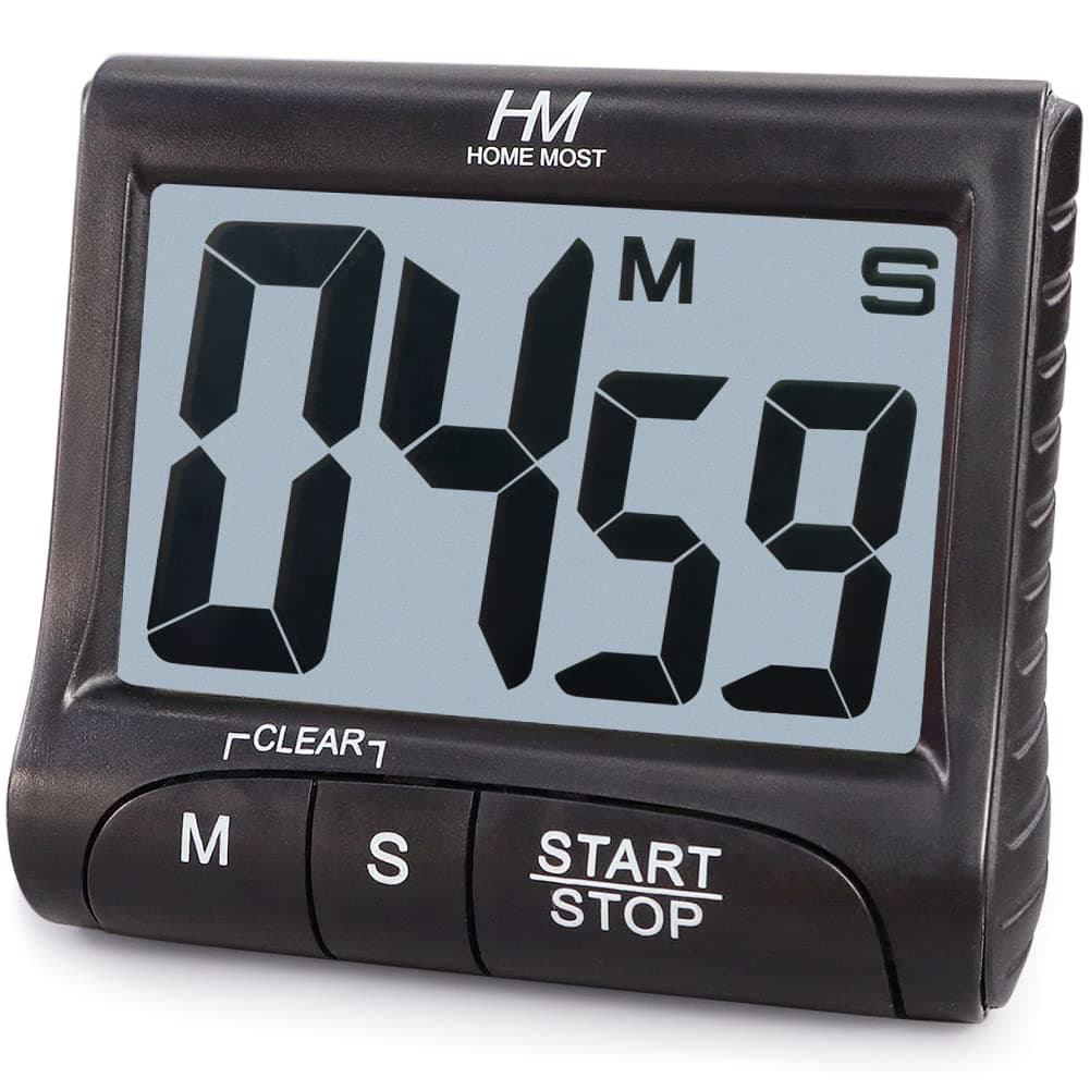 3" Large Display Kitchen Timer - Digital Timer Magnetic Back Loud Alarm On A Rope- Black Cooking Timers For Kitchen Teachers Students Games Kids Meetings -Sports Timers For Workouts Exercise