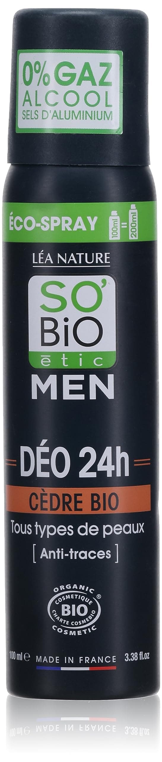 So Bio Men Cedar Deodorant Spray 100Ml | Long Lasting Freshness | Aluminum free | Alcohol Free | Paraben Free | Dermatologically Tested