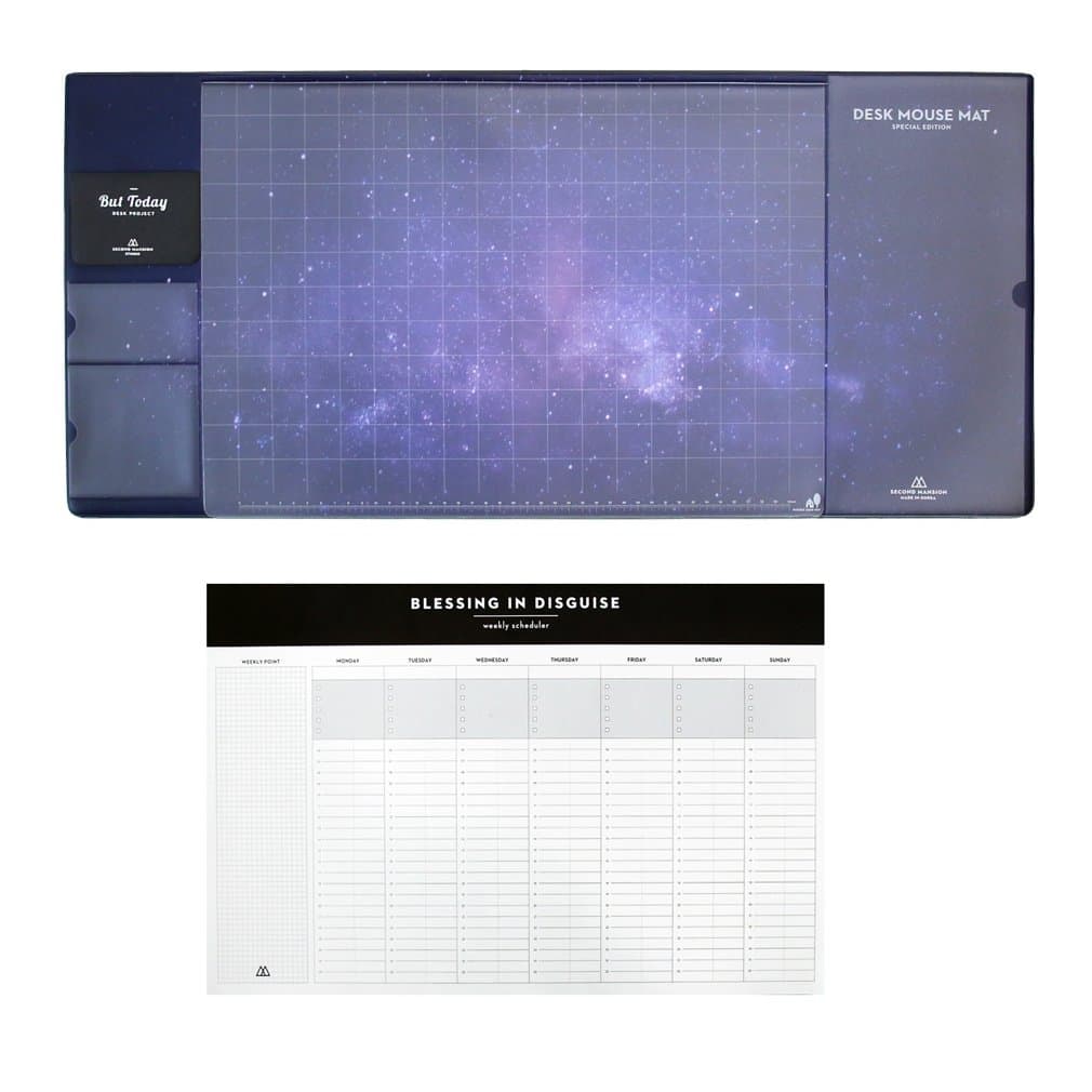SECOND MANSION But Today Desk Mouse Mat & Scheduler Set - Universe