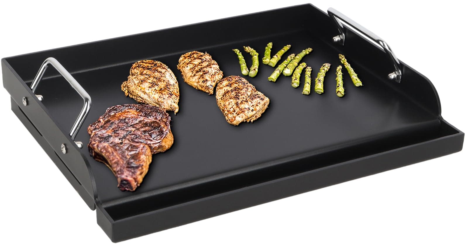 Universal Flat Top Griddle for Gas/Electric/Charcoal Grill/Stove Top BBQ Griddle Inserts, 17" x 13" Skillet for Weber Charbroil Camp Chef Nexgrill Pan Plancha Para Cocinar for Outdoor, Carbon Steel