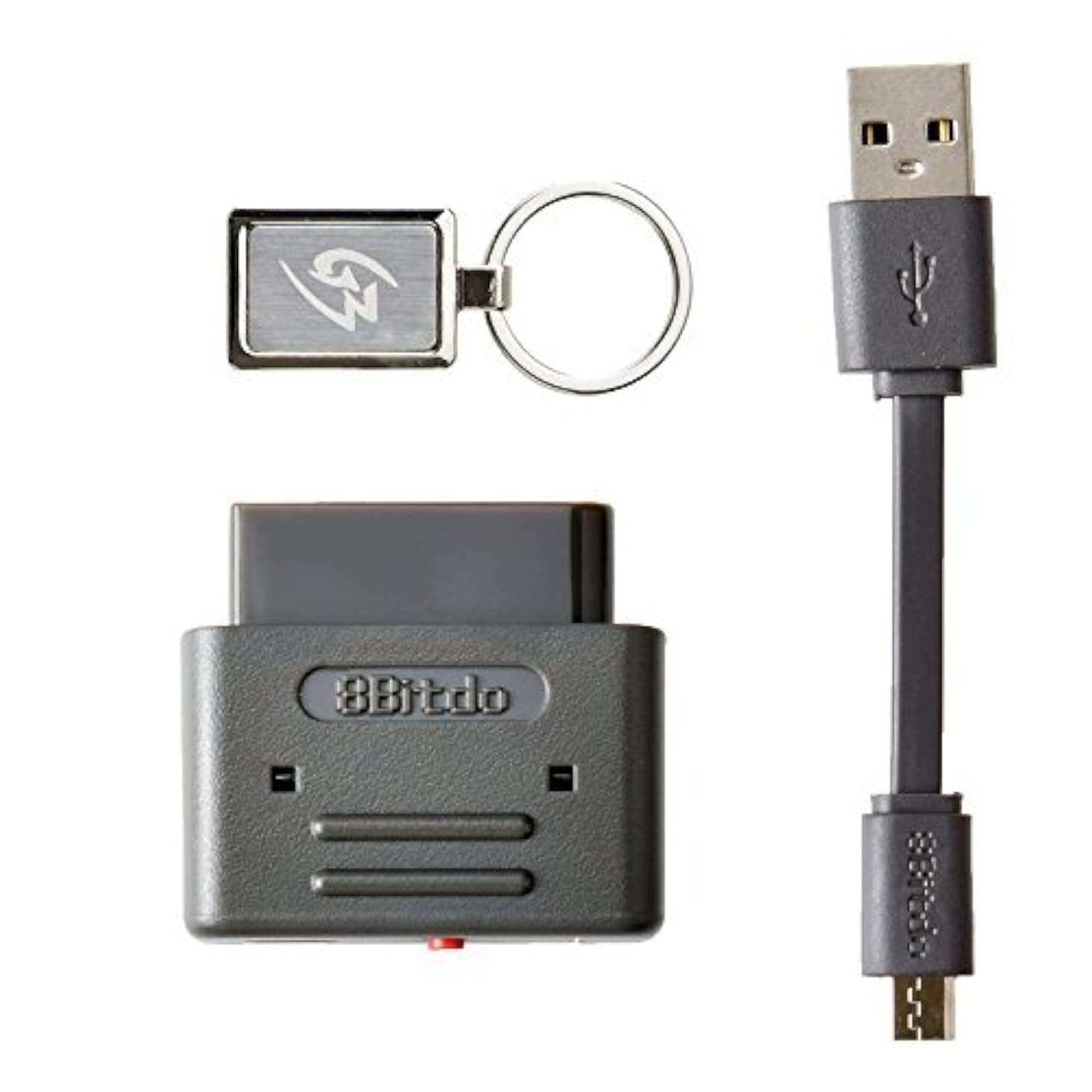 Mcbazel Universal Bluetooth Gaming Receiver for SNES/SFC Compatible with PS3 DualShock 3, PS4 DualShock 4, Wiimote, Wii U Pro, Nintendo Switch Joy-Con/Pro Controller (Keychain Included)