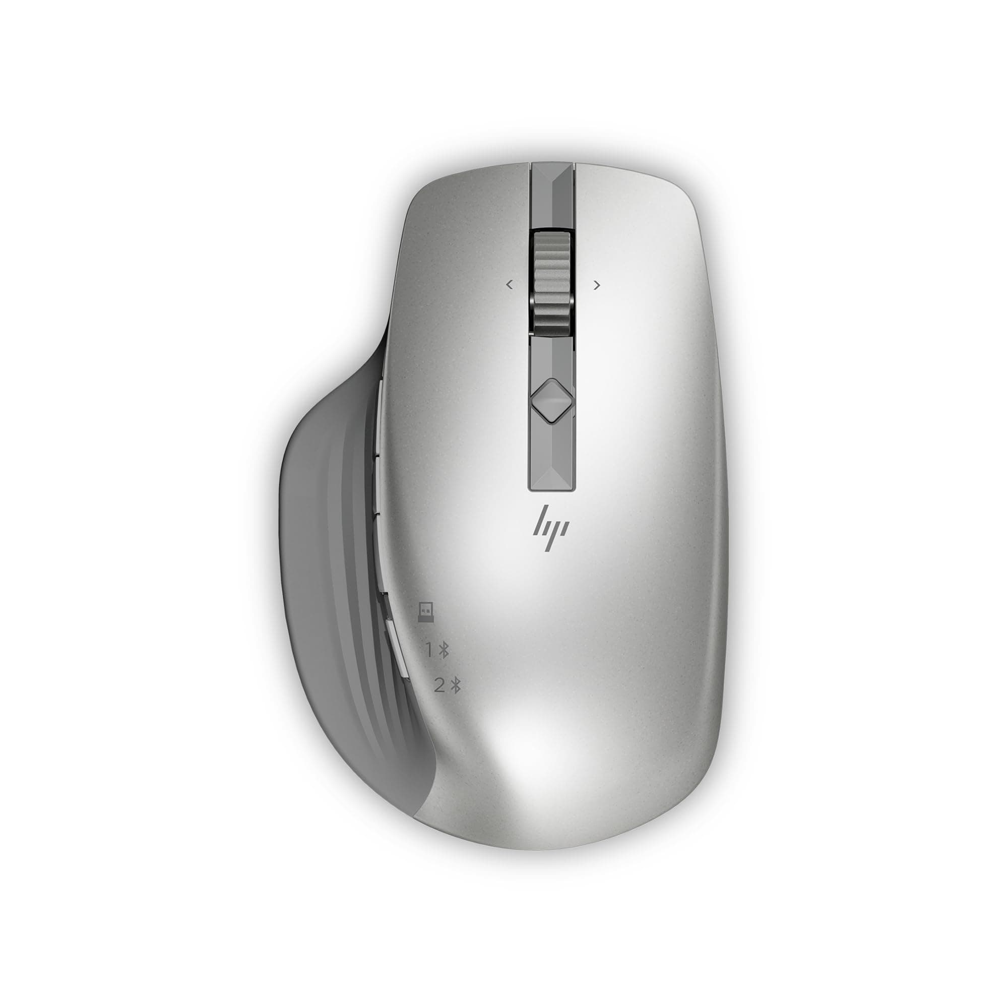 HP 930 Creator Wireless Mouse - Bluetooth/Wired Compatible with USB-A Dongle - 7 Programmable Buttons - Ergonomic Grip -Silent Click & Scroll-Up to 12 Week Battery Life - Track-on-Glass Sensor, Silver