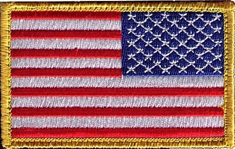 Reversed Full Color US Flag Hook/Loop Backed Patch