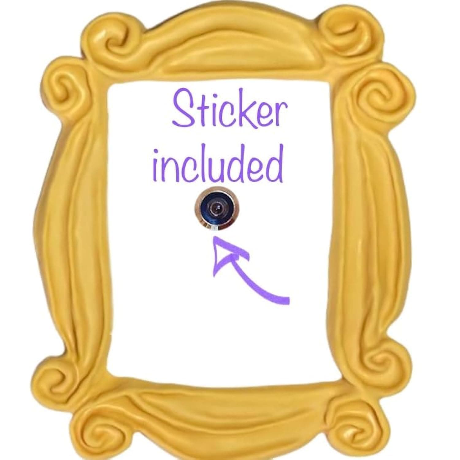 HANDMADE WITH LOVE BY FATIMA. Yellow Frame. It Includes a PEEPHOLE STICKER, I...