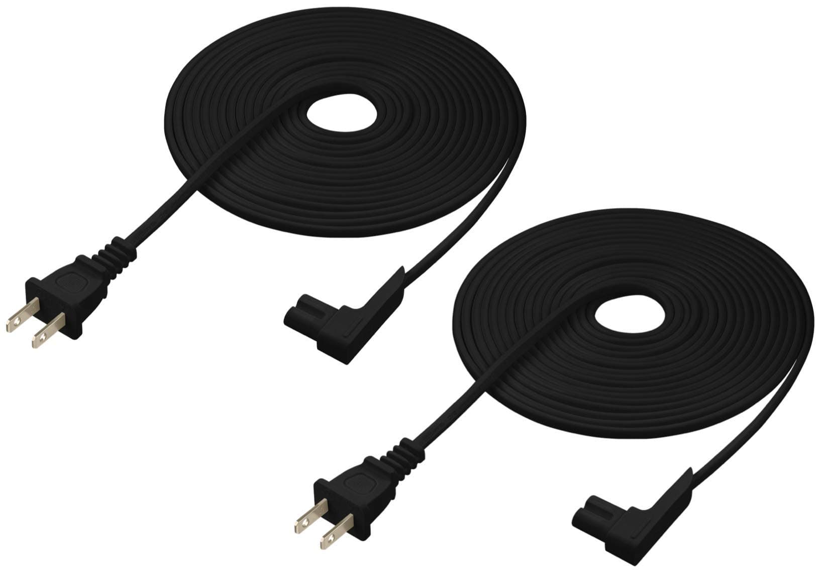 16ft 2-Pack Power Cord Compatible with Sonos Play One, Sonos Play-1 and Sonos One SL Speaker. Compatible with Sonos Play One Extra Long Power Cable Cord, Black