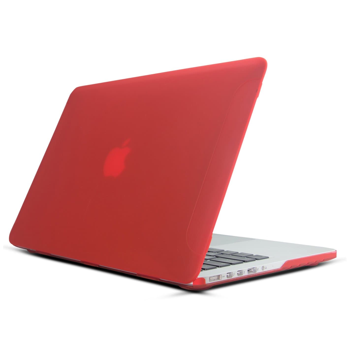 Translucent Matte Rubber Skin Hard Case for MacBook Pro 13.3" Retina (A1425 & A1502) - Red