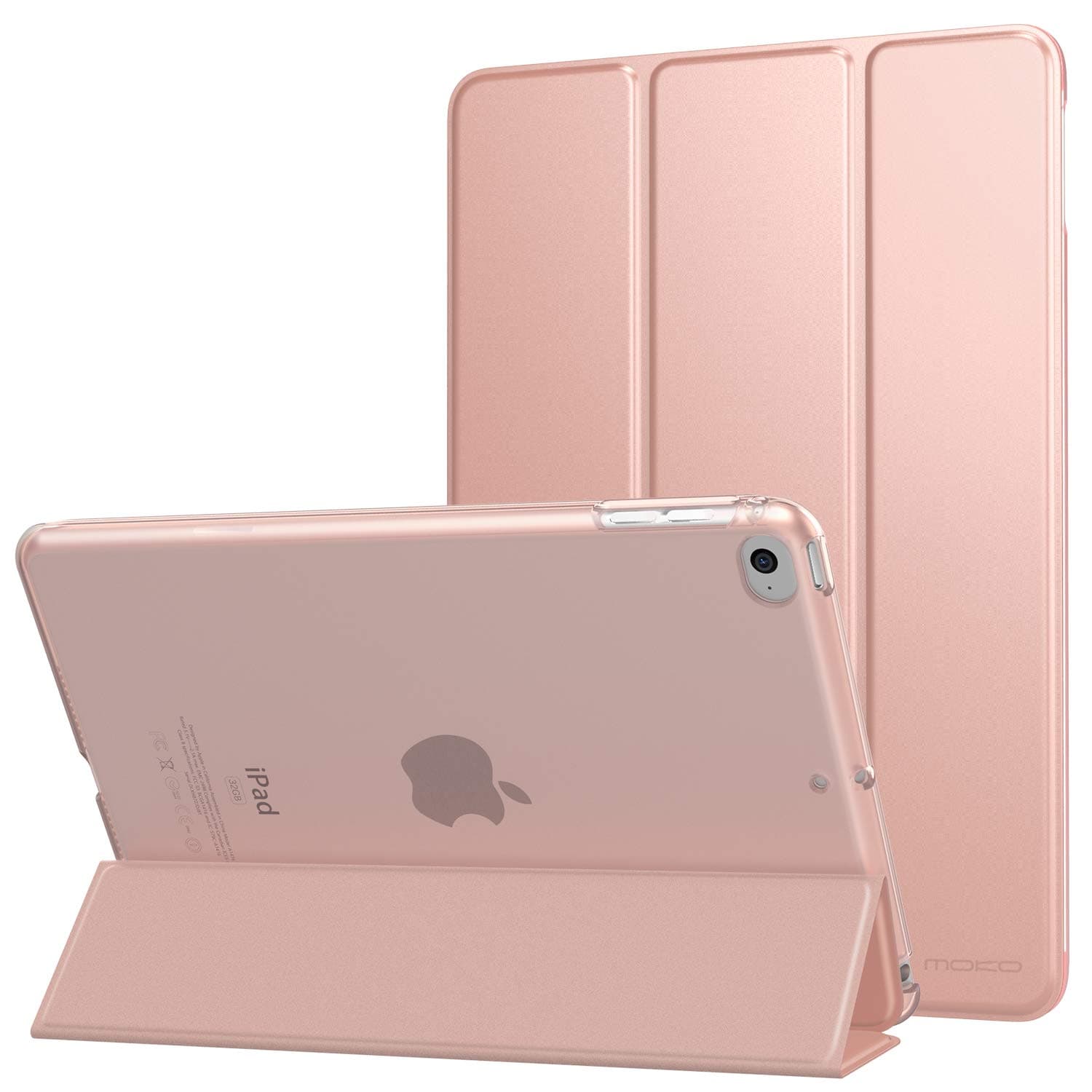 MoKo Case Fit New iPad mini 5 2019/Mini 4 2015 (5th/4th Generation 7.9 inch), Slim Lightweight Smart Shell Stand Cover with Translucent Frosted Back Protector, with Auto Wake/Sleep,Rose Gold