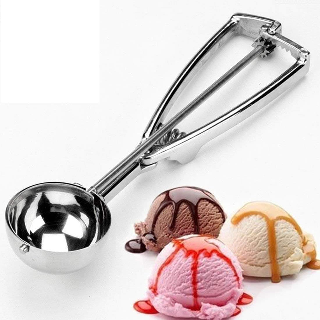 Easy Handheld Multi Use Stainless Steel Ice Cream Scooper Melon Scoop-1 pc Medium Size