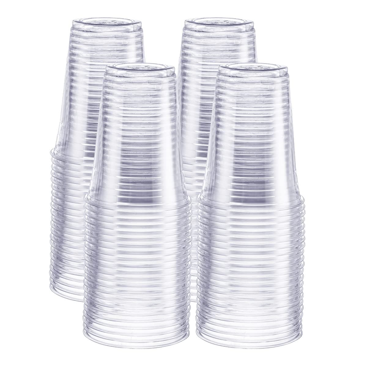 GUSTO [16 oz. - 100 Pack] Crystal PET Clear Plastic Cups for Party - Ideal for Cold Beverages, Smoothies, and Parties-(Formerly Comfy Package)
