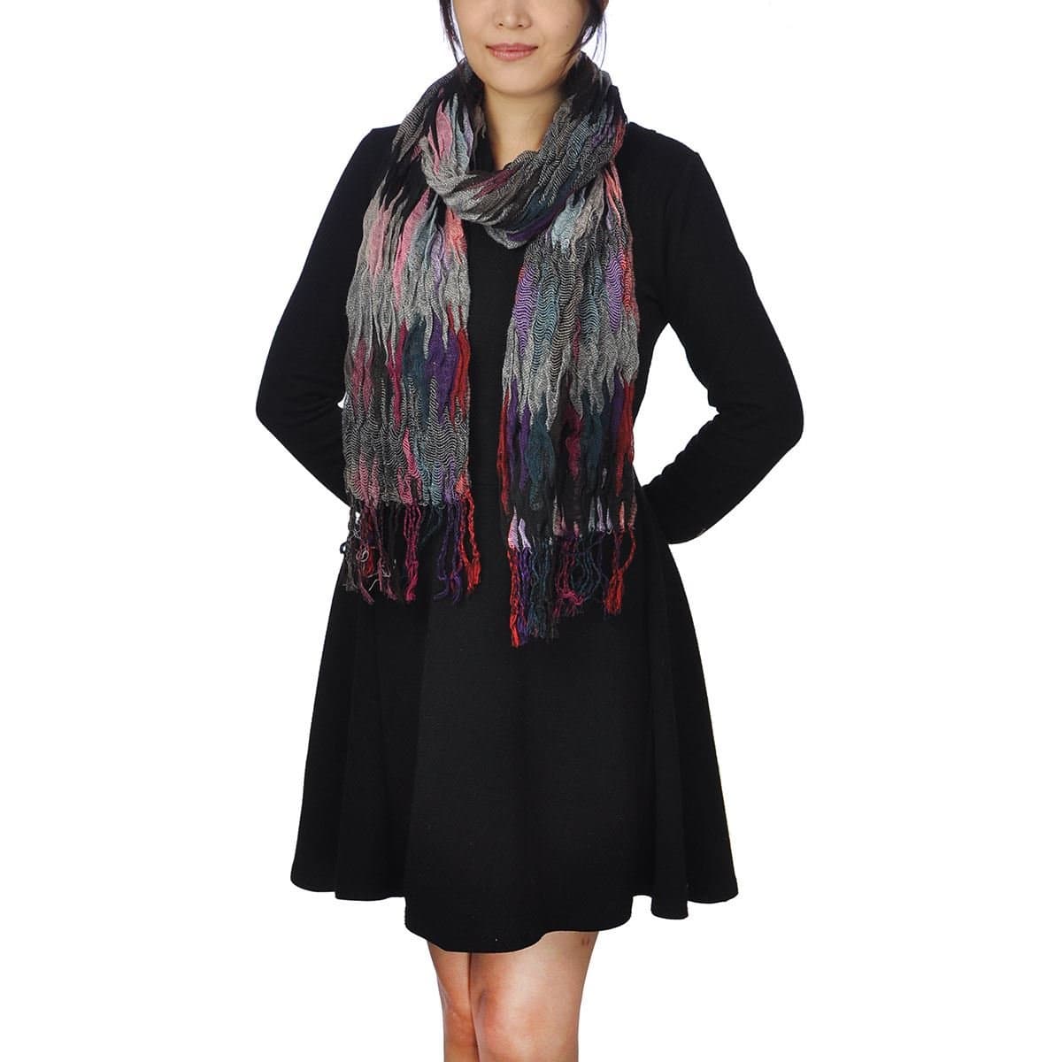 Basic SenseBubbly Colourful Warm Scarf with Elasticated Fabric for Autumn/Winter, Size: 180 x 25cm (71 x 10”)