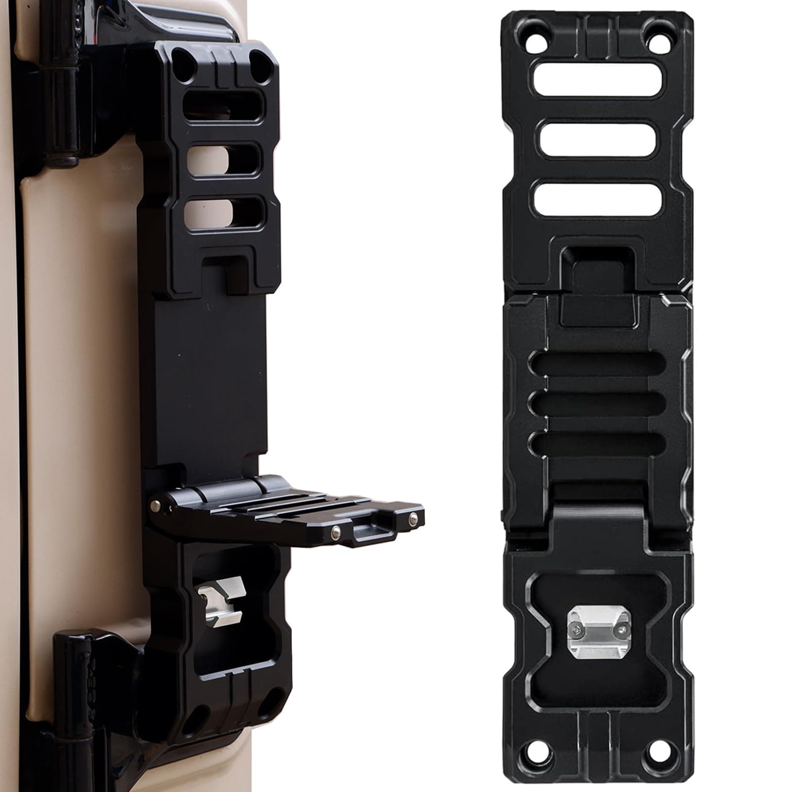 Door Hinge Foot Step for Jeep,Door Hinge Step Folding Foot Peg with Bottle Opener Compatible with Jeep Wrangler 2018-2022 JL Unlimited & Gladiator 2020-2022JT 1PC, Black(No Drilling)
