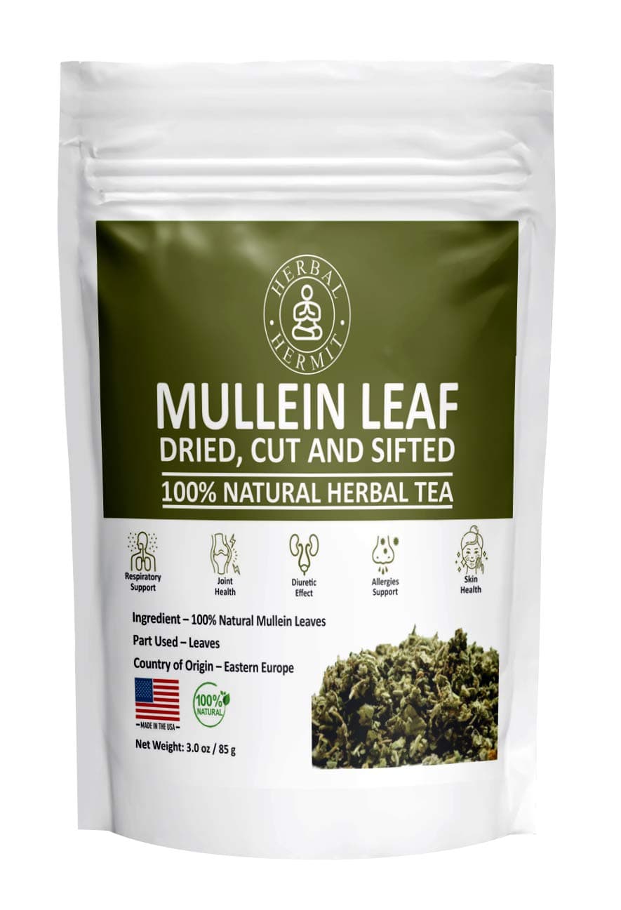 Mullein Leaf Tea (3 oz/85 grams) Herb for Respiratory Support, Mucous Membranes, Lung Cleanse Dried Leaves Blend, Cut and Sifted Made in USA