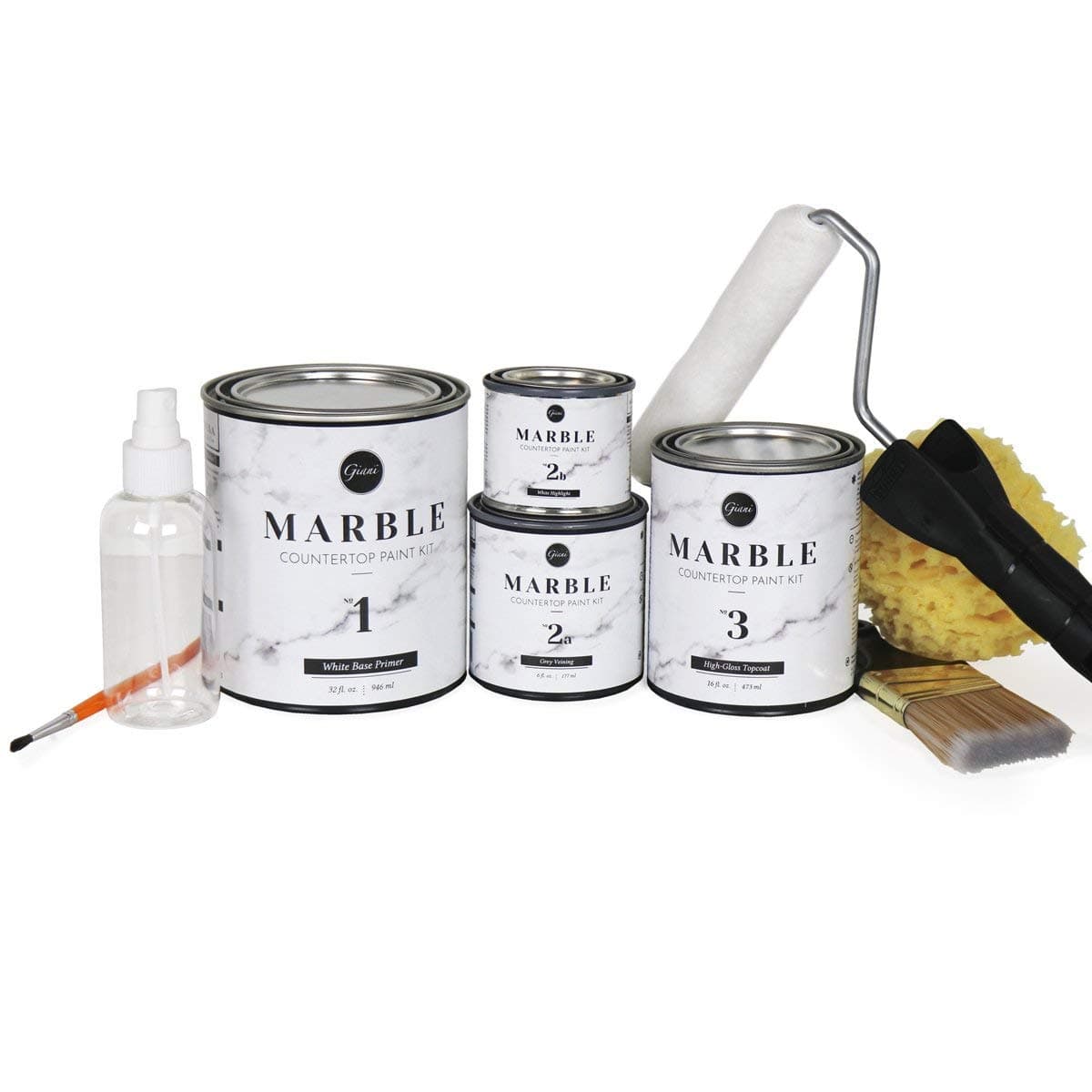 Giani Marble Countertop Paint Kit, Carrara White