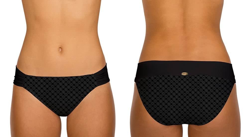 Sunsets Women's Tab Side Hipster Bikini Bottom Nautical Net Black XL