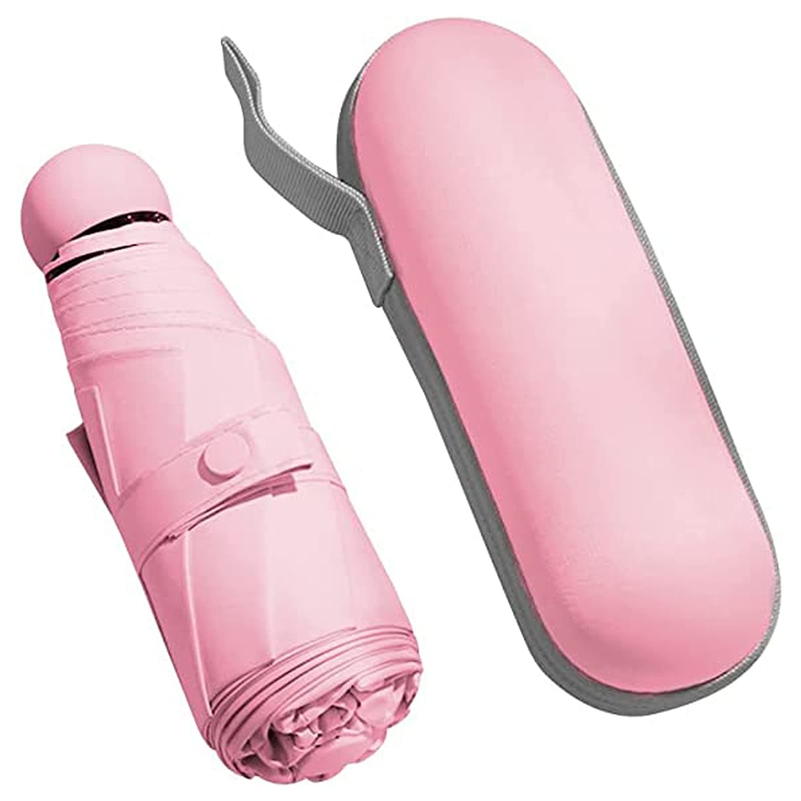 HahamiyaPocket Umbrella Travel Umbrella Windproof Sun Rain Mini Ultra-Light 5 Fold Umbrella Anti-Uv Folding Sunshade Dual-Use Sunny Umbrella Sunscreen Pocket Umbrella Sun Umbrella