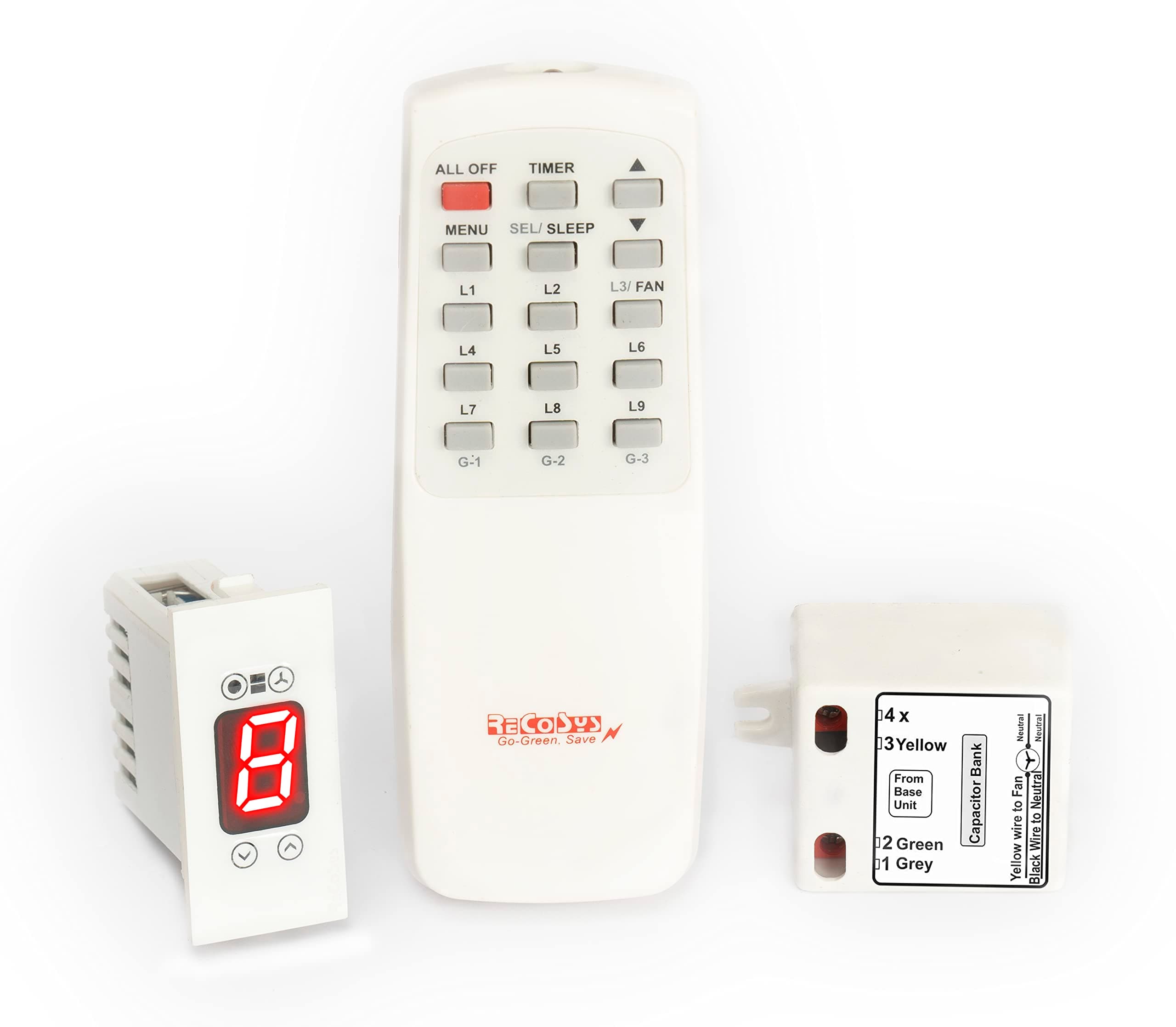 Remote Control Switch with Learning makes Compatible with all Wi-Fi IR Blaster to use with Alexa (Pro-With Timers,Sleep,Adv.L, 1 Fan Regulator-7-Step Humfree|Modular|White|)