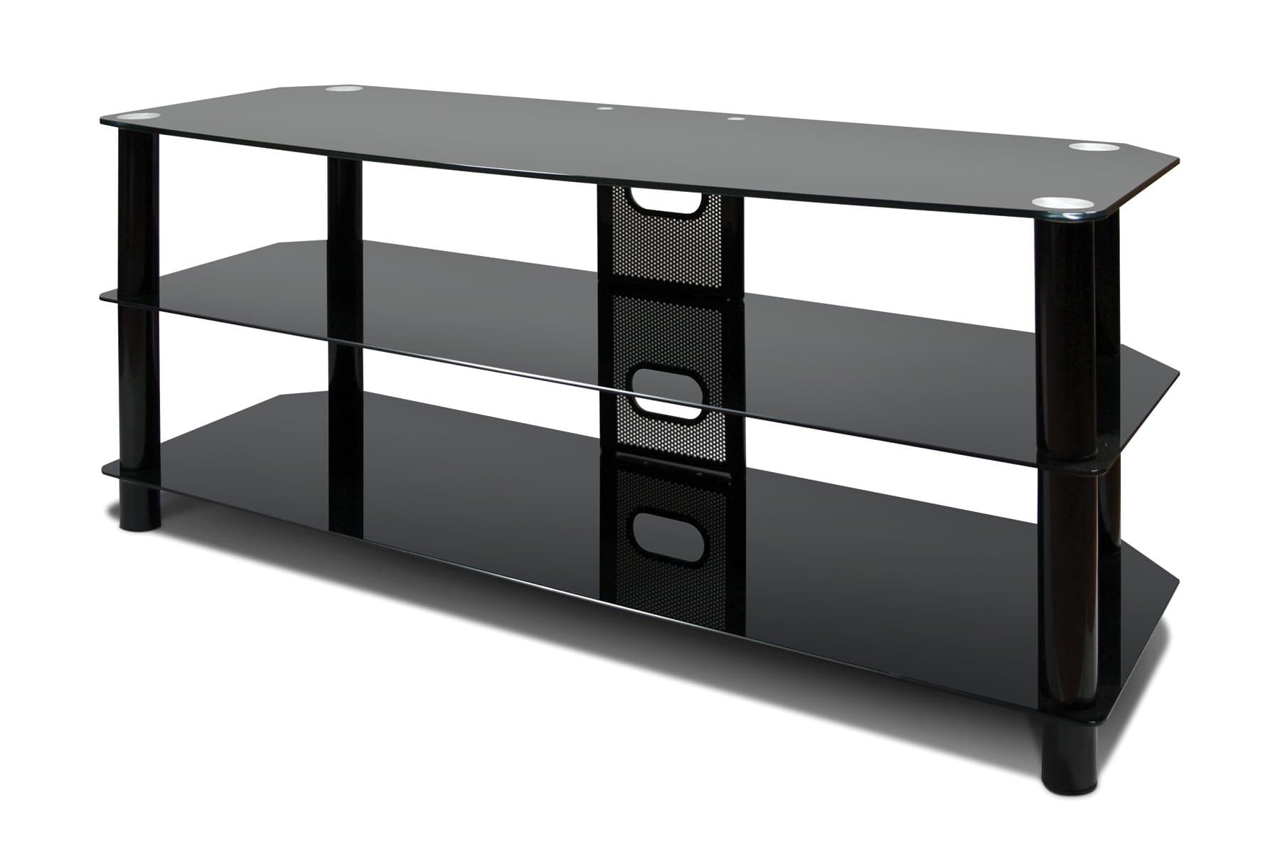Avista Flat Panel 60-inch TV Console with Glass Shelves, Black