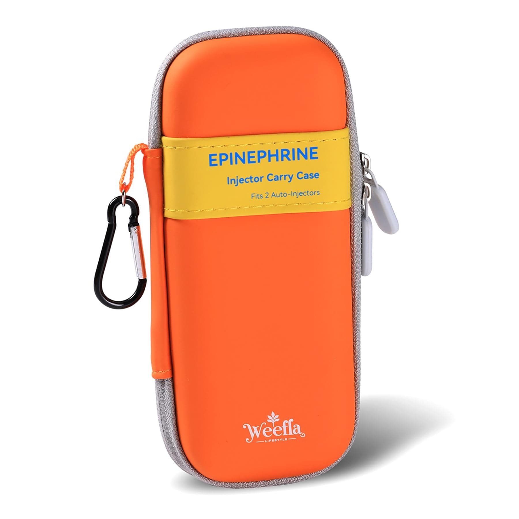 Empty Hard-Shell Carry Case for EpiPen, Ultra Slim Holder for 2 Epi Pen Auto-Injectors, High-Visibility, Splash Resistant, Compact Travel Size for First Responder & Allergy Sufferer (Yellow)